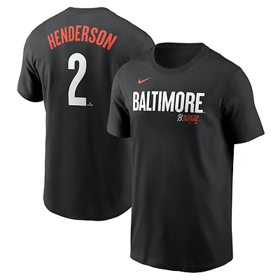 Men's Nike Gunnar Henderson Black Baltimore Orioles Fuse City Connect Name & Number T-Shirt