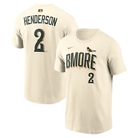 T-shirt Nike Gunnar Henderson crème Baltimore Orioles 2026 City Connect avec nom et numéro pour homme