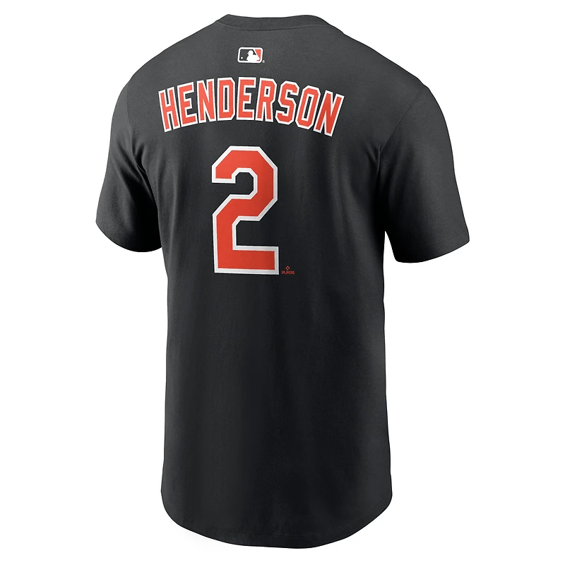 Men's Nike Gunnar Henderson Black Baltimore Orioles Name & Number T-Shirt