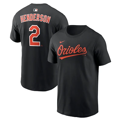Men's Nike Gunnar Henderson Black Baltimore Orioles Name & Number T-Shirt