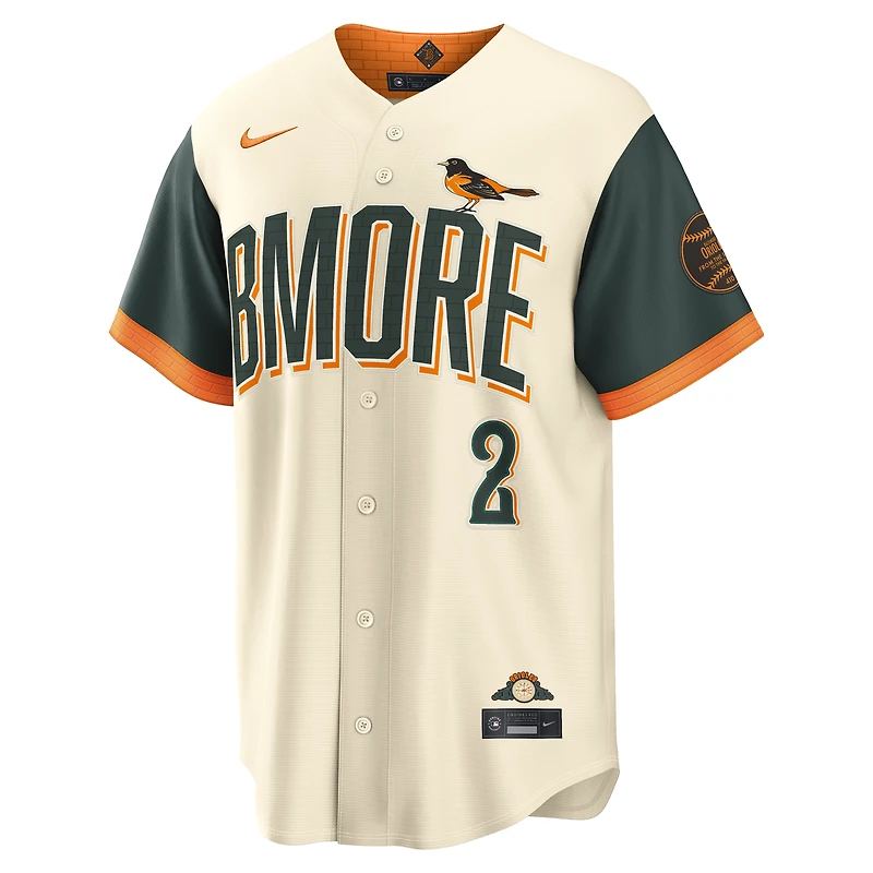 Maillot Nike Gunnar Henderson crème Baltimore Orioles 2026 City Connect Stadium pour homme