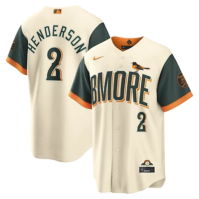 Men's Nike Gunnar Henderson Cream Baltimore Orioles 2026 City Connect Stadium Jersey