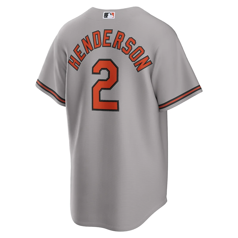 Men's Nike Gunnar Henderson Gray Baltimore Orioles Road Replica Jersey