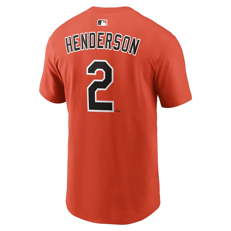 Men's Nike Gunnar Henderson Orange Baltimore Orioles Name & Number T-Shirt