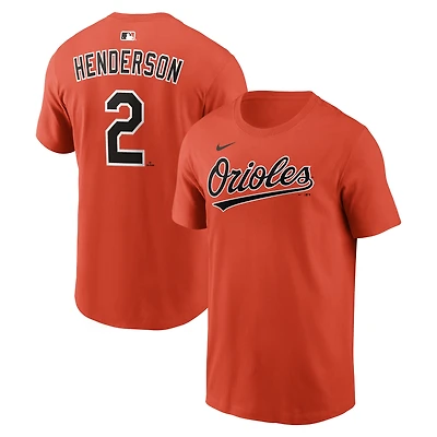 Men's Nike Gunnar Henderson Orange Baltimore Orioles  Name & Number T-Shirt