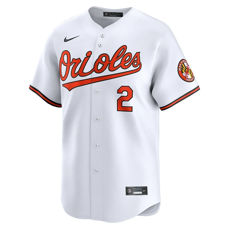 Maillot de joueur Nike Gunnar Henderson blanc Baltimore Orioles Home Limited pour homme
