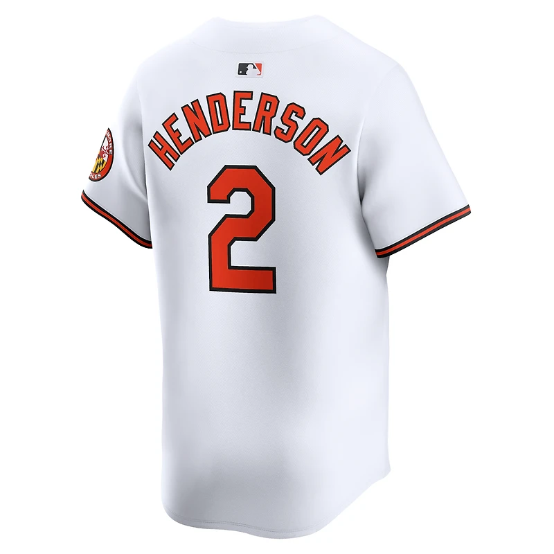 Maillot de joueur Nike Gunnar Henderson blanc Baltimore Orioles Home Limited pour homme