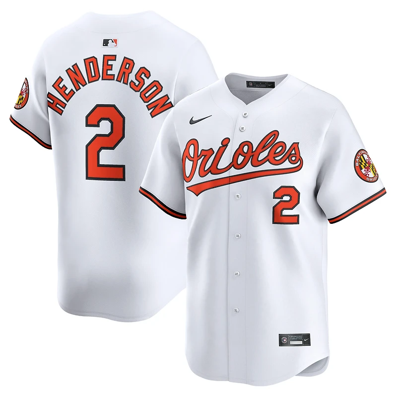 Maillot de joueur à domicile Gunnar Henderson Baltimore Orioles pour homme Nike blanc en édition limitée