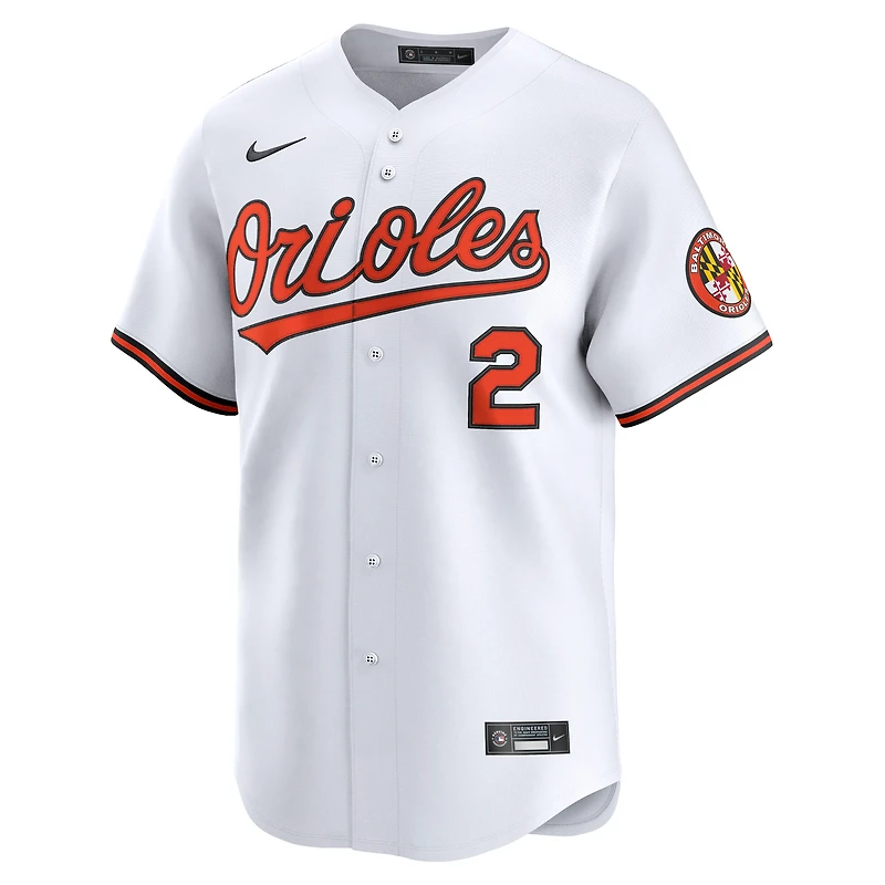 Maillot de joueur à domicile Gunnar Henderson Baltimore Orioles pour homme Nike blanc en édition limitée