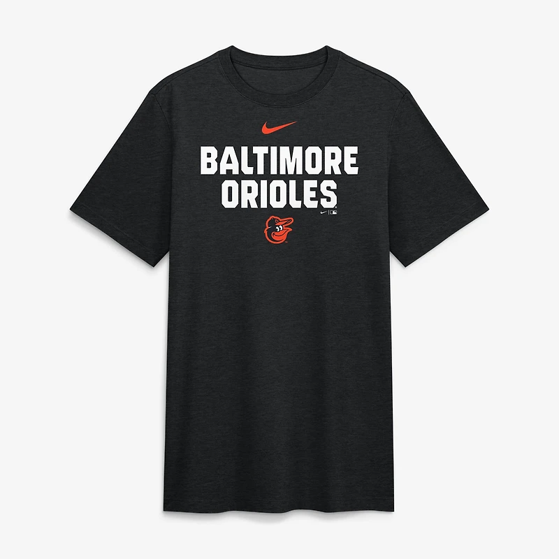 Men's Nike Heather Black Baltimore Orioles Stacked Tri-Blend T-Shirt