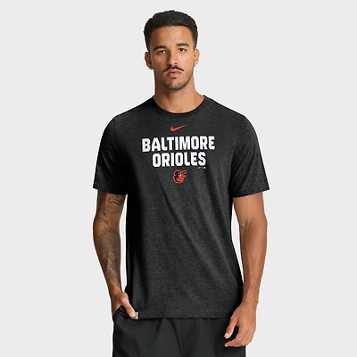 Men's Nike Heather Black Baltimore Orioles Stacked Tri-Blend T-Shirt