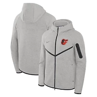 Men's Nike  Heather Charcoal Baltimore Orioles Tech Fleece Windrunner Full-Zip Hoodie Jacket