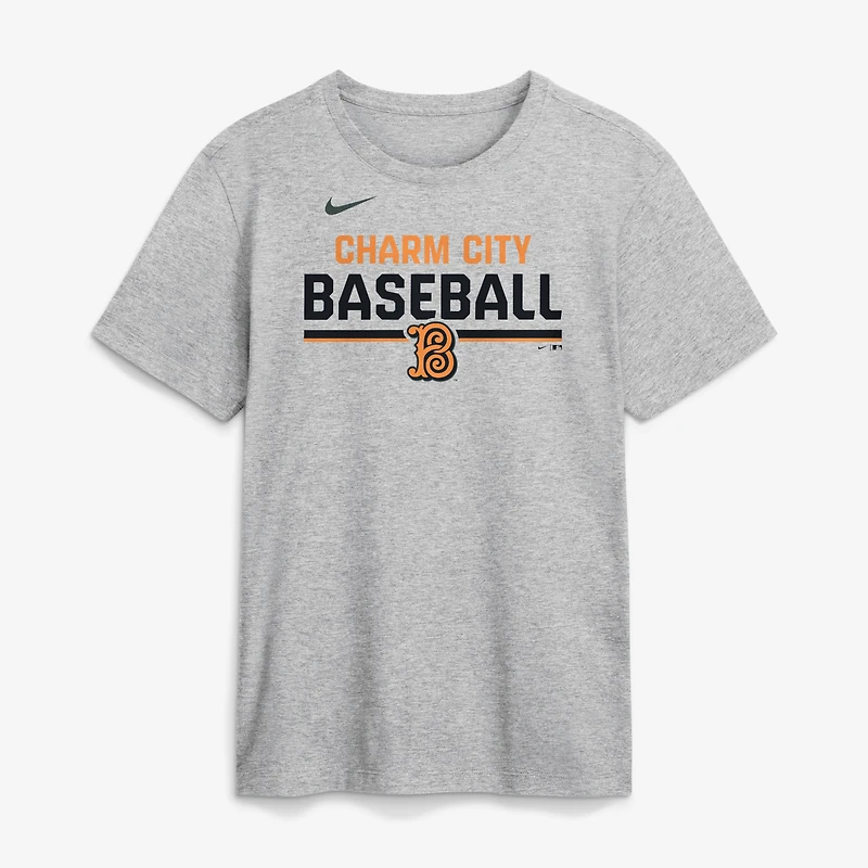 Men's Nike Heather Gray Baltimore Orioles 2026 City Connect Stacked Team Phrase T-Shirt