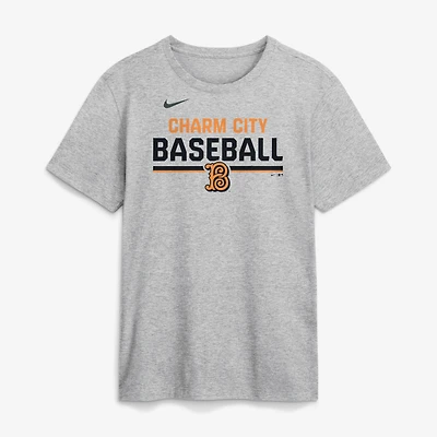 Men's Nike Heather Gray Baltimore Orioles 2026 City Connect Stacked Team Phrase T-Shirt