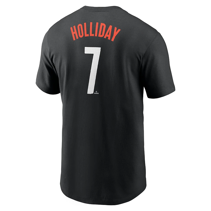 T-shirt Nike Jackson Holliday noir pour homme Baltimore Orioles 2024 City Connect Fuse avec nom et numéro