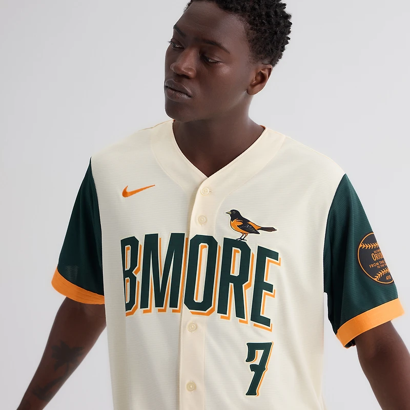 Men's Nike Jackson Holliday Cream Baltimore Orioles 2026 City Connect Stadium Jersey