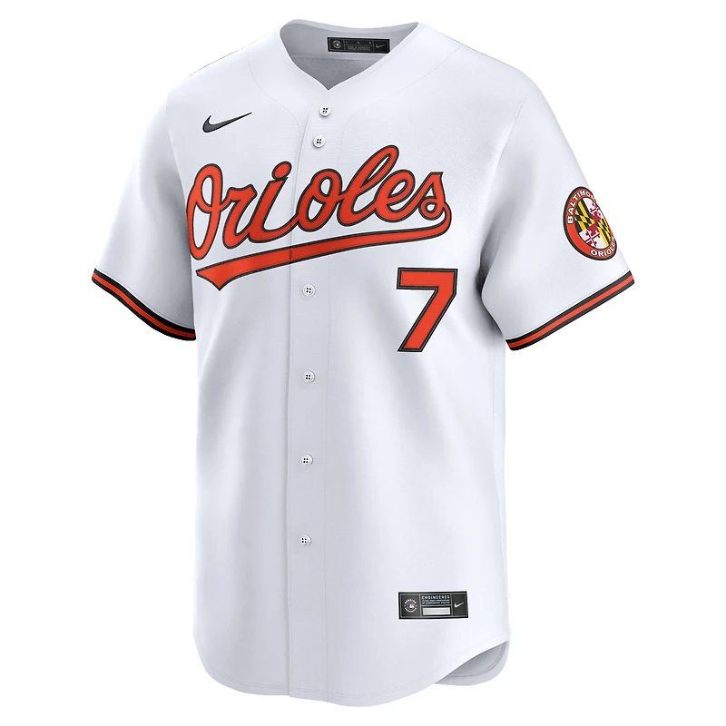 Men's Nike Jackson Holliday White Baltimore Orioles Home Limited Jersey