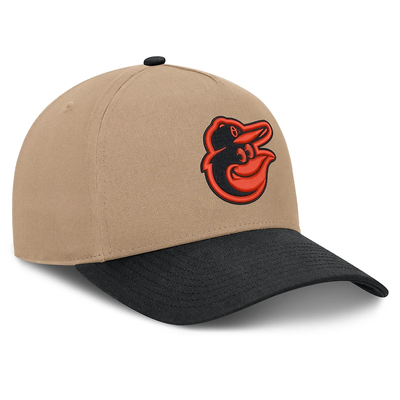 Casquette ajustable Nike Baltimore Orioles Rise kaki/noir pour homme