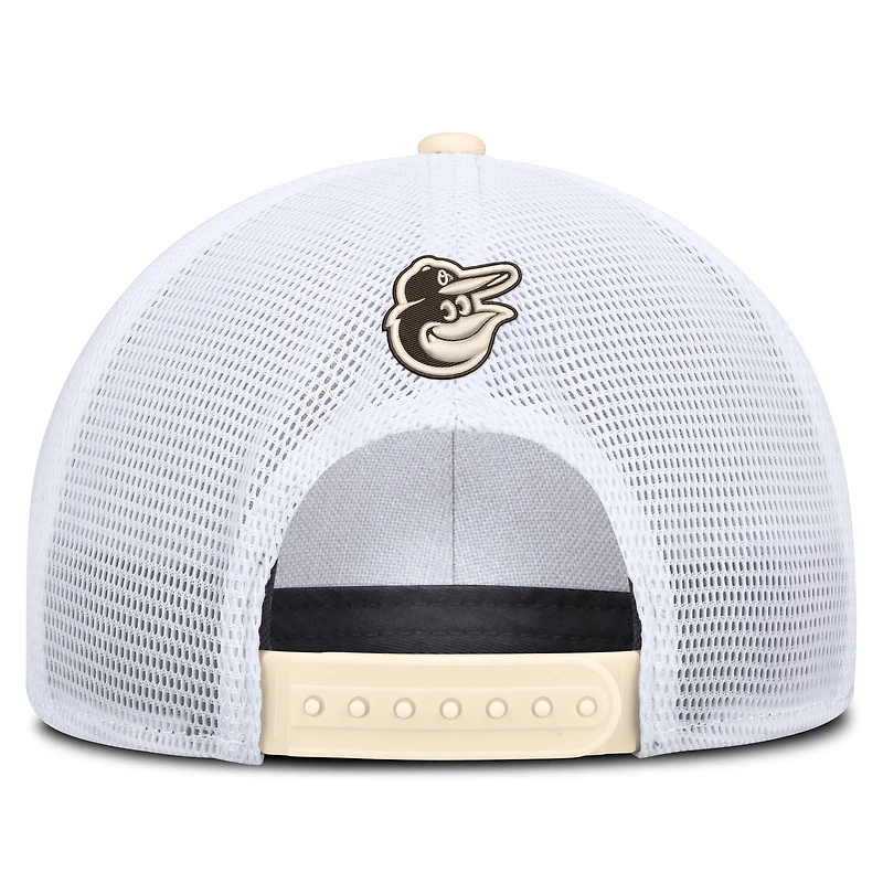 Men's Nike Natural/White Baltimore Orioles Rise Dri-FIT Trucker Adjustable Hat