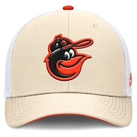 Men's Nike  Natural Baltimore Orioles Cooperstown Collection Dri-FIT Rise Trucker Adjustable Hat