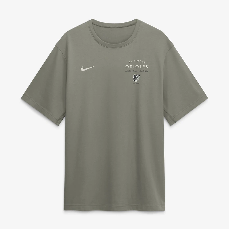 T-shirt Nike pour homme, modèle Dri-FIT Statement, couleur olive, des Baltimore Orioles