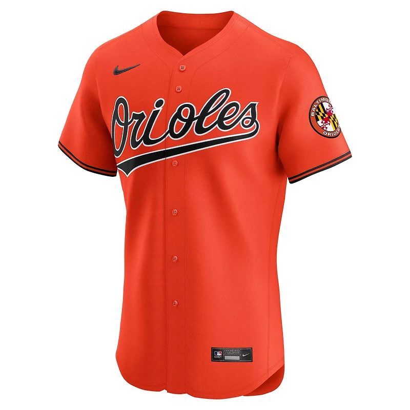 Maillot Nike Orange Baltimore Orioles Alternate Vapor Premier Elite Patch pour homme