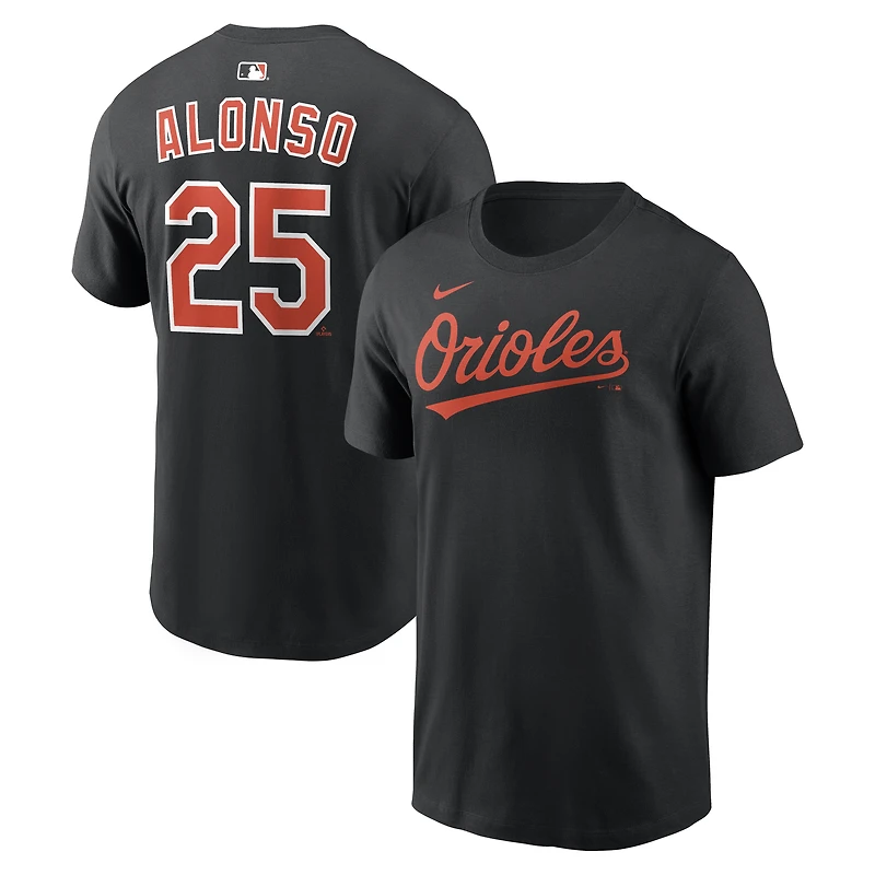 T-shirt noir Nike Pete Alonso des Orioles de Baltimore pour homme, avec nom et numéro