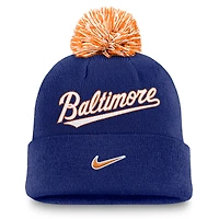Men's Nike  Royal Baltimore Orioles Peak Cuffed Knit Hat with Pom