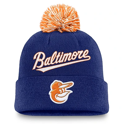 Men's Nike  Royal Baltimore Orioles Peak Cuffed Knit Hat with Pom