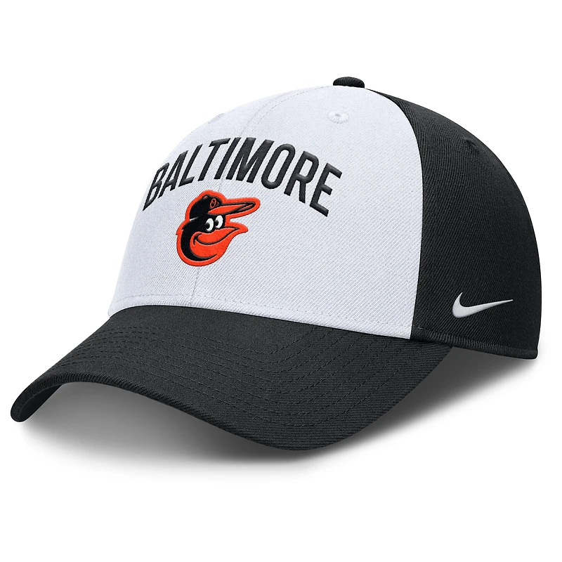 Men's Nike White/Black Baltimore Orioles Club Performance Adjustable Hat