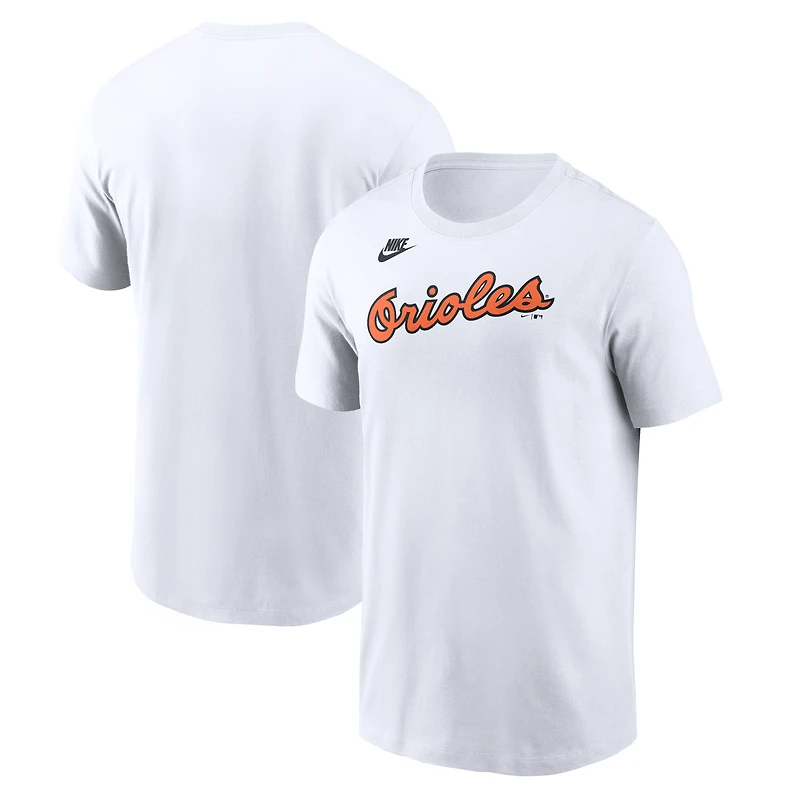 T-shirt Nike blanc Baltimore Orioles Cooperstown Collection Wordmark pour homme