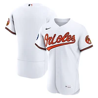 Maillot authentique domicile Nike Orioles de Baltimore blanc pour homme avec écusson du sponsor