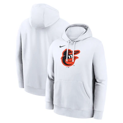 Men's Nike White Baltimore Orioles Logo Club Hoodie