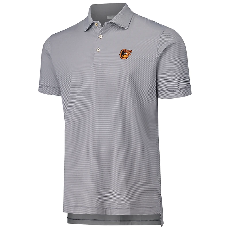Men's Peter Millar Black Baltimore Orioles Jubilee Stripe Stretch Jersey Polo