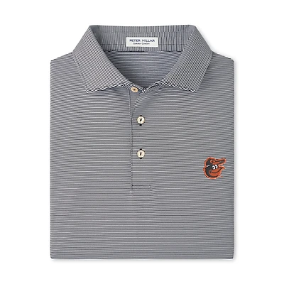 Men's Peter Millar Black Baltimore Orioles Jubilee Stripe Stretch Jersey Polo