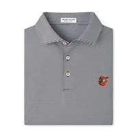 Men's Peter Millar Black Baltimore Orioles Jubilee Stripe Stretch Jersey Polo