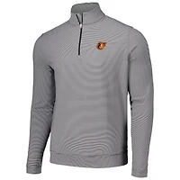 Men's Peter Millar Black Baltimore Orioles Perth Sugar Stripe Performance Quarter-Zip Top
