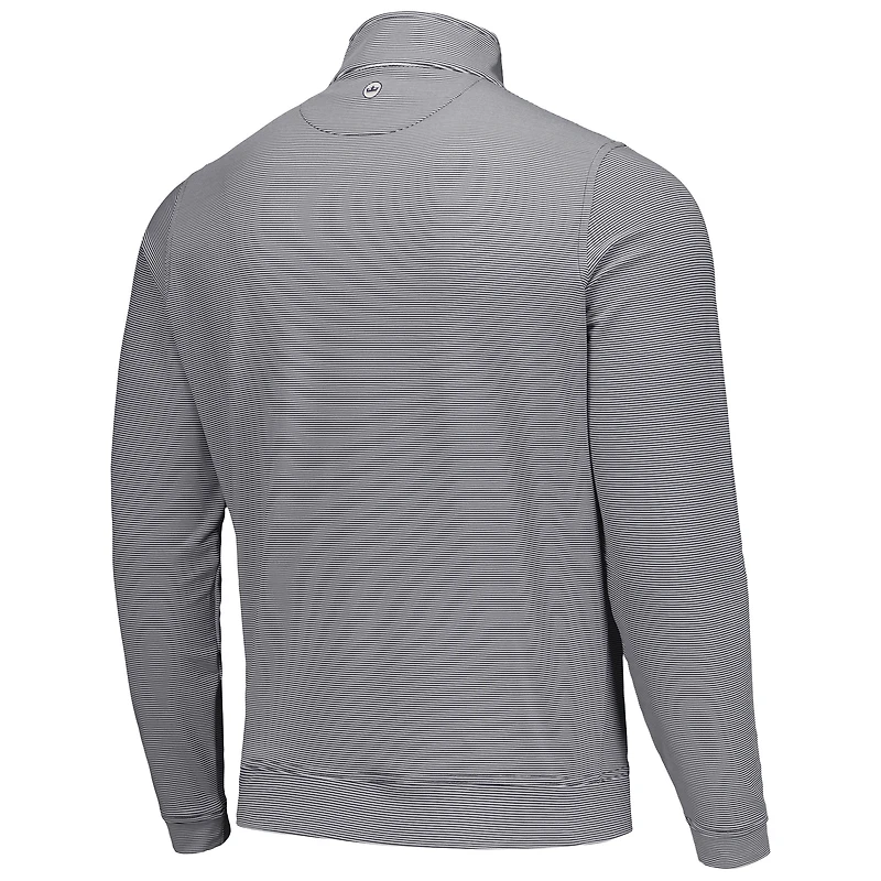 Men's Peter Millar Black Baltimore Orioles Perth Sugar Stripe Performance Quarter-Zip Top