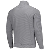 Men's Peter Millar Black Baltimore Orioles Perth Sugar Stripe Performance Quarter-Zip Top