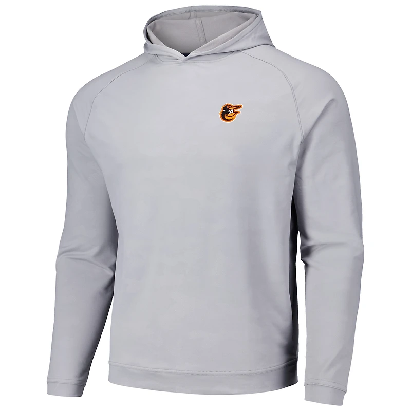 Sweat à capuche gris Peter Millar pour hommes, Baltimore Orioles Pine Logo Camo Performance Raglan