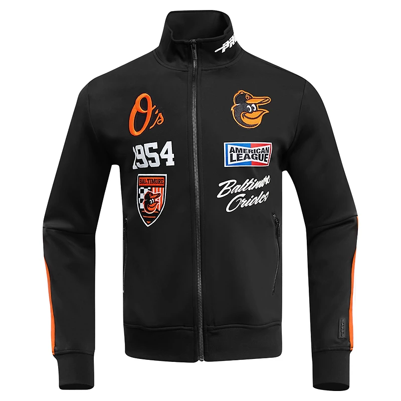 Men's Pro Standard Black Baltimore Orioles Fast Lane Full-Zip Track Jacket