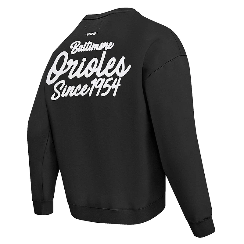 Sweat-shirt à épaules tombantes Paint The City Pro Standard pour homme, noir, Baltimore Orioles