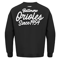 Men's Pro Standard Black Baltimore Orioles Paint The City Dropped Shoulder Pullover Sweatshirt