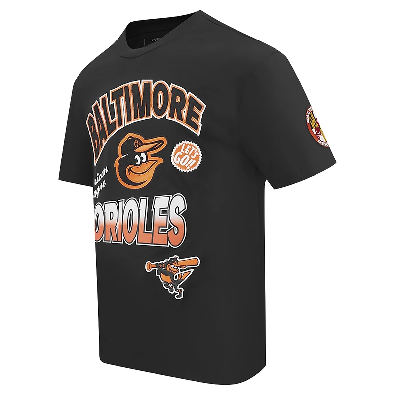 Men's Pro Standard Black Baltimore Orioles Turn It Up Dropped Shoulder T-Shirt