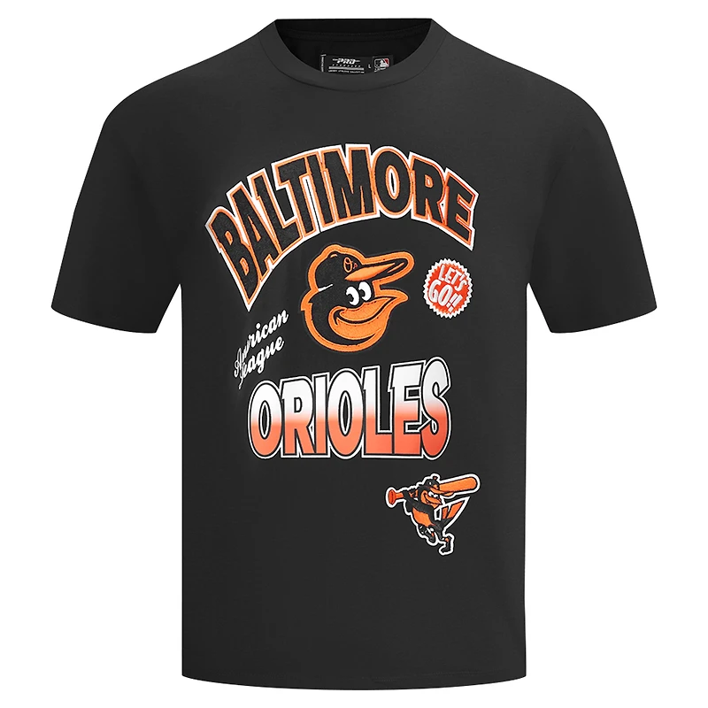 Men's Pro Standard Black Baltimore Orioles Turn It Up Dropped Shoulder T-Shirt