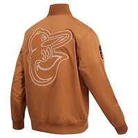 Men's Pro Standard Brown Baltimore Orioles Paint The City Twill Full-Zip Jacket