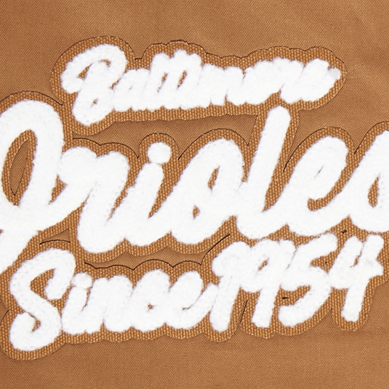 Men's Pro Standard Brown Baltimore Orioles Paint The City Twill Full-Zip Jacket