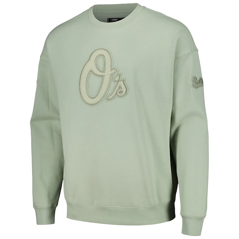Men's Pro Standard Green Baltimore Orioles Neutral Drop Shoulder Pullover Sweatshirt