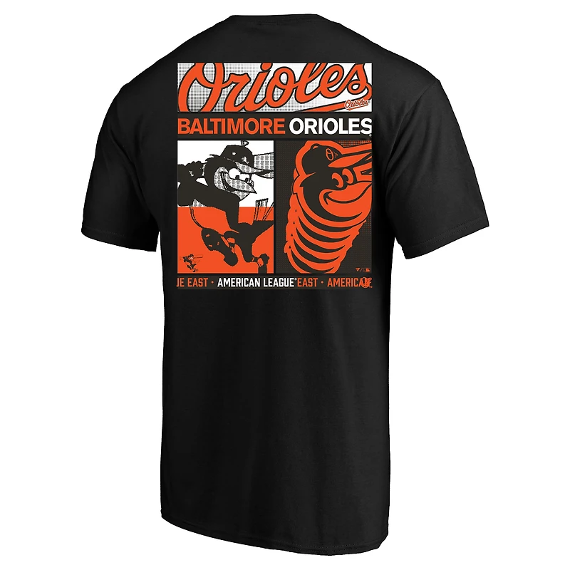 T-shirt graphique double face Men's Profile Black Baltimore Orioles Grandes Tailles