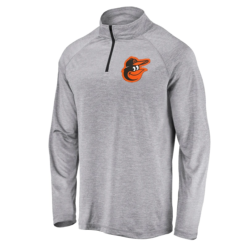 Haut à quart de zip raglan noir Baltimore Orioles Big & Tall pour hommes